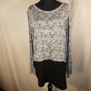 DG2 by Diane Gilman Gray Black Two-Tone Top Size 1X